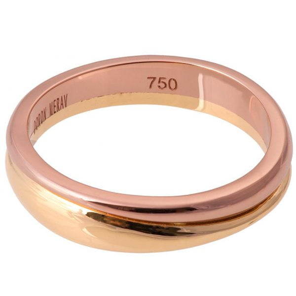 Geo Two Tone Wedding Band Yellow and Rose Gold 2 Catalogue