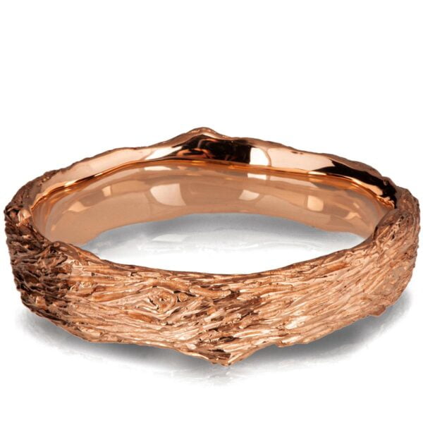 טבעת נישואין בהשראת הטבע עשויה זהב אדום Twig #6 טבעות נישואין