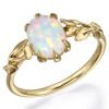 טבעת אירוסין מפלטינה בסגנון עלים משובצת אופל אוסטרלי Leaves #14 טבעות אירוסין