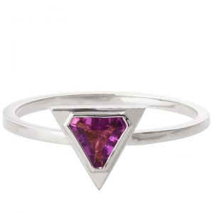 Art Deco Triangle Ring Platinum and Amethyst R021 Catalogue