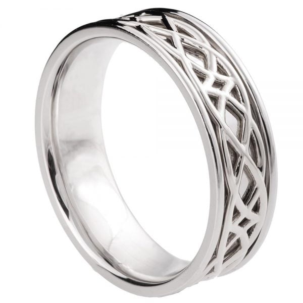 טבעת נישואין בסגנון קלטי עשויה זהב לבן – ENG9MW טבעות נישואין