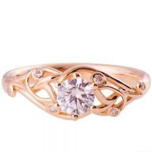 Knot Engagement Ring Rose Gold and Diamond