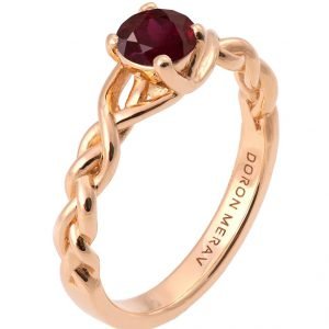 Braided Engagement Ring Rose Gold and Ruby 2 Catalogue