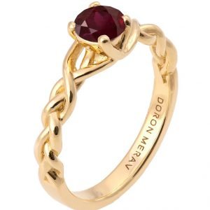 Braided Engagement Ring Yellow Gold and Ruby 2 Catalogue