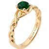 Braided Engagement Ring Rose Gold and Emerald 2 Catalogue