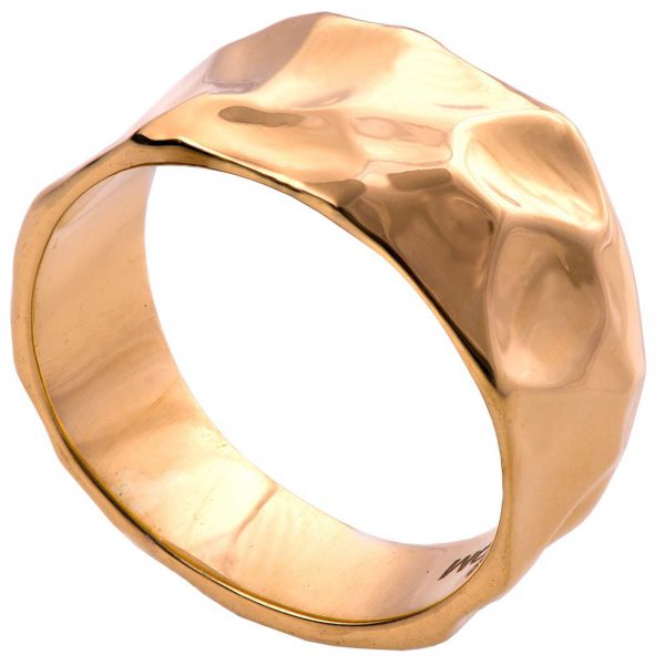 טבעת בעבודת יד בגימור מבריק עשויה זהב אדום Butter #2 טבעות נישואין