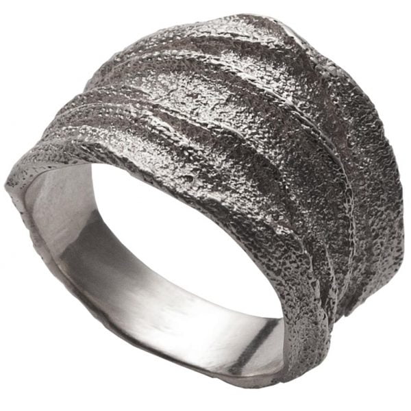 טבעת בטקסטורה מיוחדת עשויה פלטינה Goldan Rag #3 טבעות נישואין