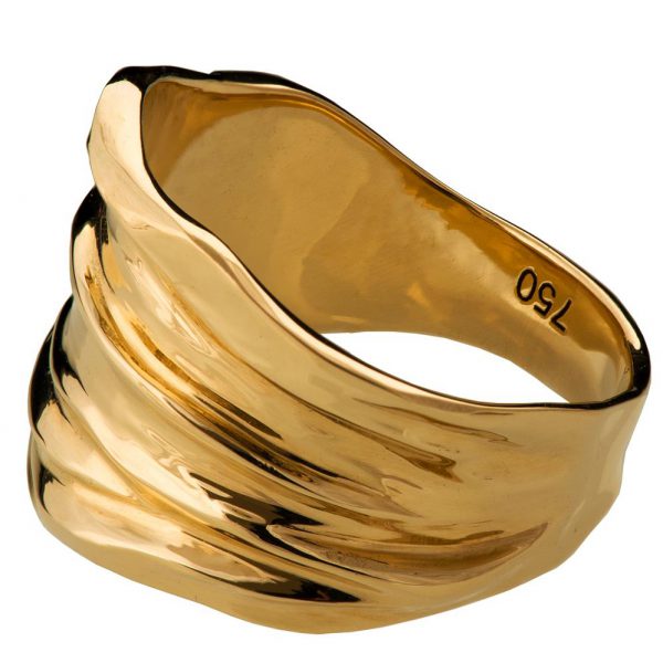 טבעת בזהב צהוב בטקסטורה ייחודית Goldan Rag #4 טבעות נישואין