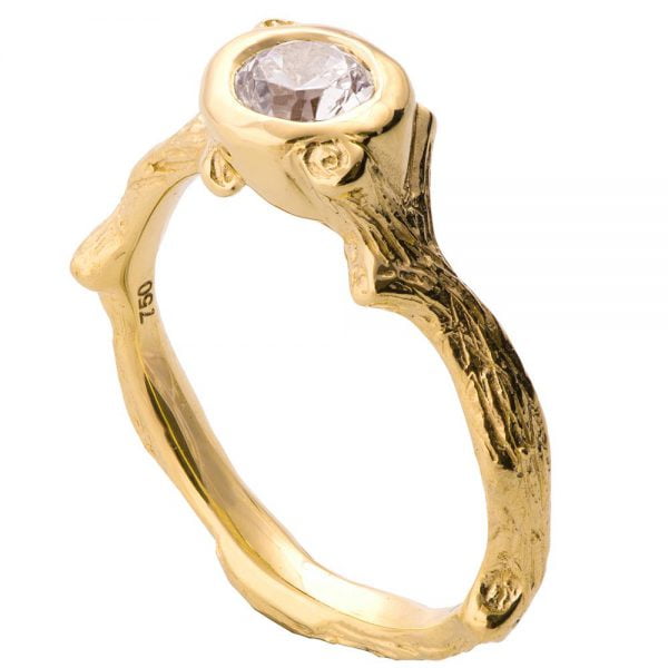 Twig Engagement Ring Yellow Gold and Diamond 10 Catalogue