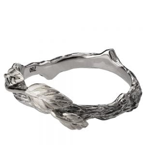 Twig and Leaf Wedding Band White Gold 11 Catalogue