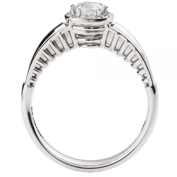 טבעת אירוסין מודרנית מפלטינה בשיבוץ יהלומים ENG #27 טבעות אירוסין