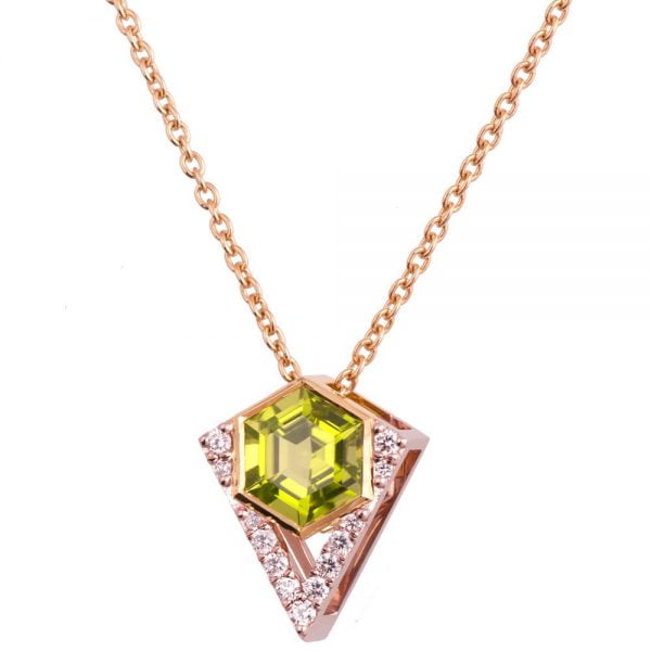 Hexagon Pendant Rose Gold and Diamonds Catalogue