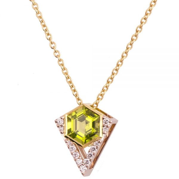 Hexagon Pendant Yellow Gold and Diamonds Catalogue
