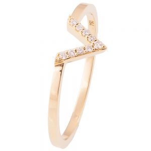 V Ring Rose Gold and Diamonds R021 Catalogue