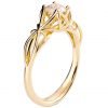 טבעת אירוסין מודרנית בעבודת יד עשויה זהב אדום משובצת יהלום ENG #19 טבעות אירוסין