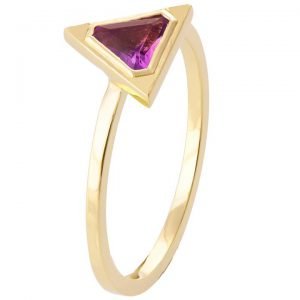 Art Deco Triangle Engagement Ring Yellow Gold and Amethyst R021 Catalogue