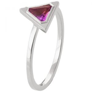 Art Deco Triangle Engagement Ring White Gold and Amethyst R021 Catalogue