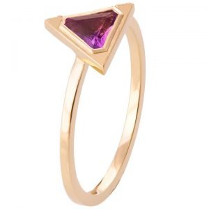 Art Deco Triangle Ring Rose Gold and Amethyst R021 Catalogue