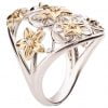 טבעת עלים קלאסית מזהב לבן משובצת יהלום R024 טבעות אירוסין
