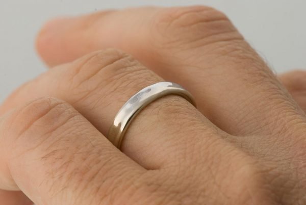 טבעת נישואין אלגנטית בסגנון טבעי בזהב לבן Simple #3 טבעות נישואין
