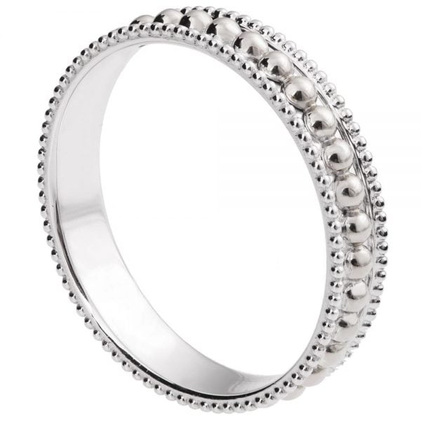 טבעת מילגריף בזהב לבן R030 טבעות נישואין