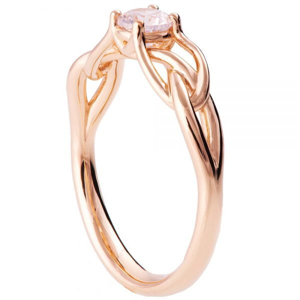 טבעת אירוסין בעיצוב אלגנטי עשויה זהב אדום ומשובצת יהלום ENG #16 טבעות אירוסין