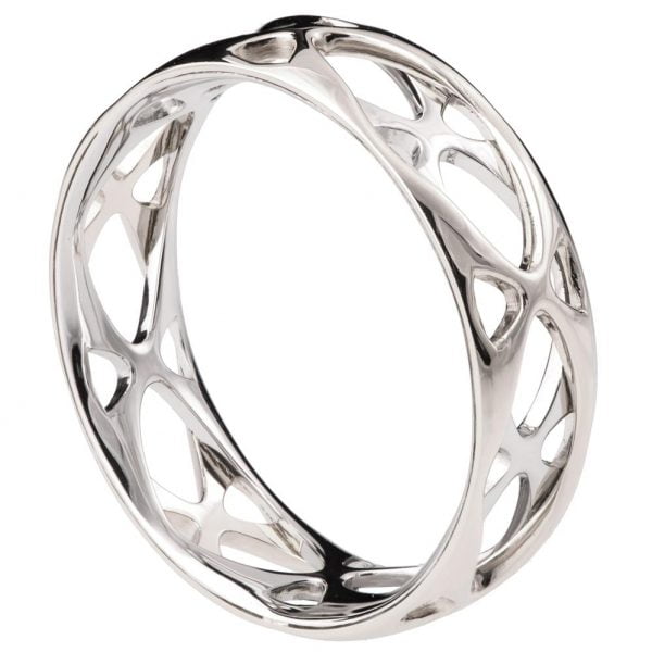 טבעת נישואין ייחודית עשויה פלטינה Grid #6 טבעות נישואין