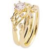 טבעת אירוסין משובצת אופל אוסטרלי בהשראת הטבע עשויה זהב לבן וצהוב twig#8 טבעות אירוסין