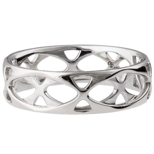טבעת נישואין ייחודית עשויה פלטינה Grid #6 טבעות נישואין