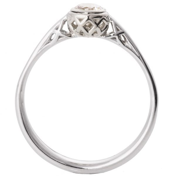 טבעת אירוסין עדינה משובצת יהלום עשויה פלטינה R017 טבעות אירוסין