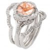 טבעת אירוסין לוטוס משובצת באבן חן טבעית ויהלומים עשויה פלטינה R022 טבעות אירוסין