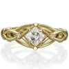 Princess Cut Celtic Engagement Ring Rose Gold and Diamonds ENG9 Catalogue