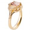 טבעת אירוסין לוטוס משובצת באבן חן טבעית ויהלומים עשויה זהב לבן R022 טבעות אירוסין
