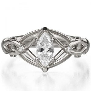 Marquise Cut Celtic Engagement Ring White Gold and Diamonds ENG9 Catalogue