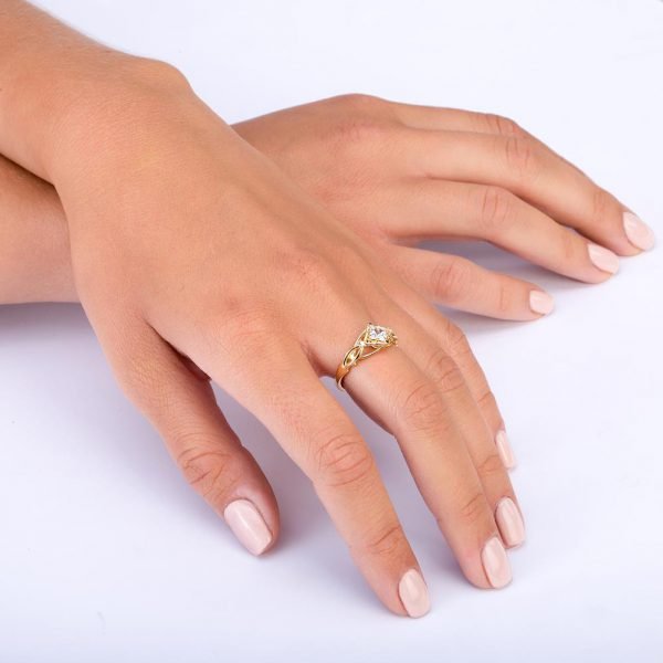 Princess Cut Celtic Engagement Ring Platinum and Diamonds ENG9 Catalogue