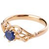 טבעת אירוסין בעבודת יד משובצת באבן ספיר טבעית עשויה זהב אדום ENG#17 טבעות אירוסין