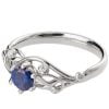 טבעת אירוסין בעבודת יד משובצת באבן ספיר טבעית עשויה פלטינה ENG#17 טבעות אירוסין