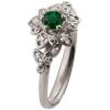 Flower Engagement Ring Platinum and Emerald 2B Catalogue