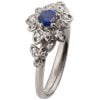 Flower Engagement Ring White Gold and Sapphire 2B Catalogue