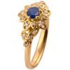 טבעת אירוסין עדינה בעיצוב פרח עשויה זהב אדום ומשובצת ספיר טבעי #FLOWER2B טבעות אירוסין