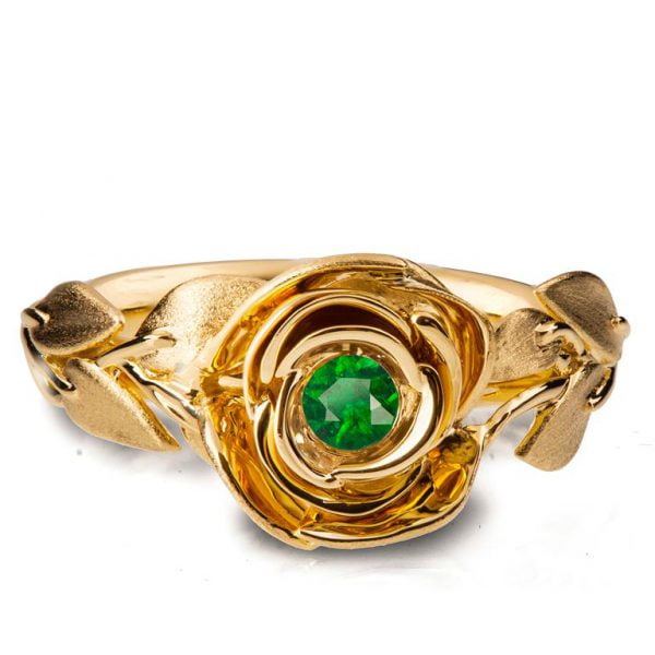 Rose Engagement Ring #1 Yellow Gold and Emerald Catalogue