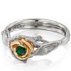 Rose Engagement Ring #3 Two Tone Yellow Gold and Emerald Catalogue