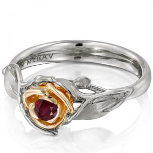 Rose Engagement Ring #3 Two Tone Rose Gold and Ruby Catalogue