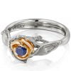 Rose Engagement Ring #3 Two Tone Yellow Gold and Sapphire Catalogue