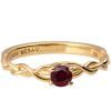 טבעת אירוסין קלועה ומשובצת באבן רובי עשויה זהב אדום BRAIDED#2S טבעות אירוסין