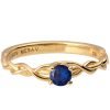 טבעת שזורה בעבודת יד עשויה זהב אדום ומשובצת באבן ספיר BRAIDED#2S טבעות אירוסין