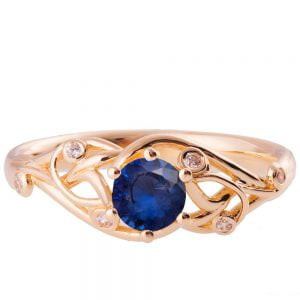 Knot Engagement Ring Rose Gold and Sapphire ENG17 Catalogue