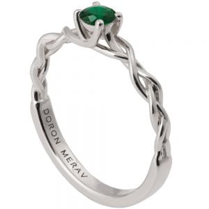 Braided Engagement Ring Platinum and Emerald 2s Catalogue