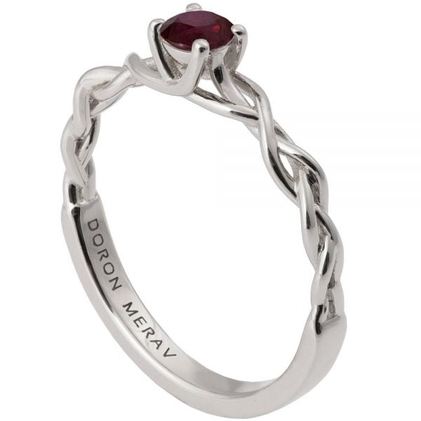 Braided Engagement Ring White Gold and Ruby 2s Catalogue