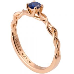 Braided Engagement Ring Rose Gold and Sapphire 2s Catalogue
